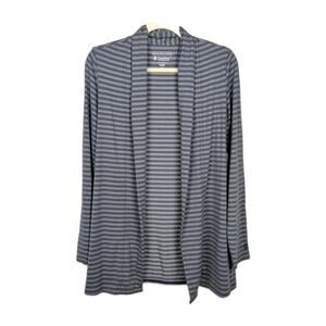COOLIBAR Two-Toned Grey Striped Long Sleeve Open Cardigan UPF 50+ Women's Small